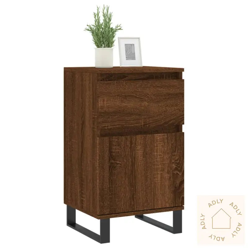 Skjenker 2 Stk Brun Eik 40X35X70 Cm Konstruert Tre