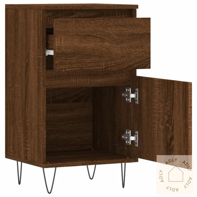 Skjenker 2 Stk Brun Eik 40X35X70 Cm Konstruert Tre