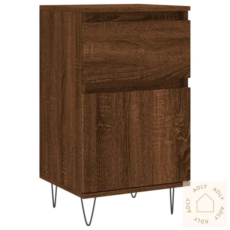 Skjenker 2 Stk Brun Eik 40X35X70 Cm Konstruert Tre