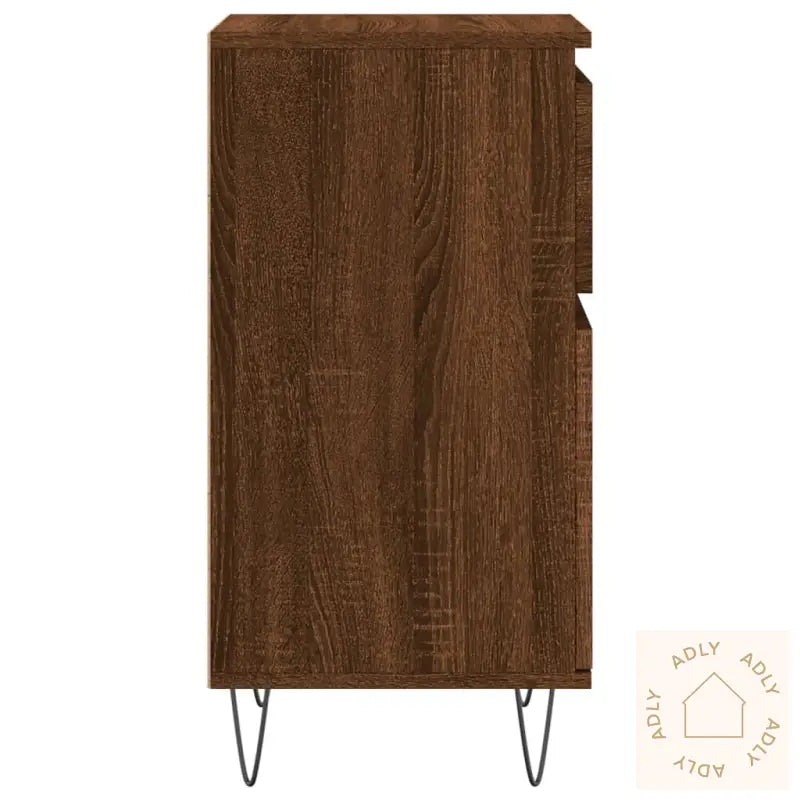 Skjenker 2 Stk Brun Eik 40X35X70 Cm Konstruert Tre