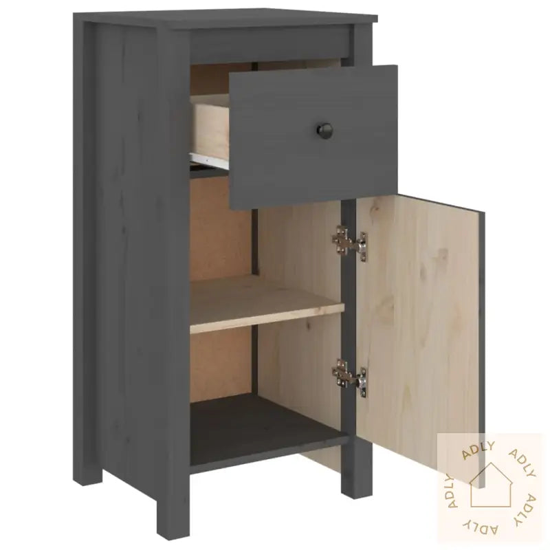 Skjenker 2 Stk Grå 40X35X80 Cm Heltre Furu