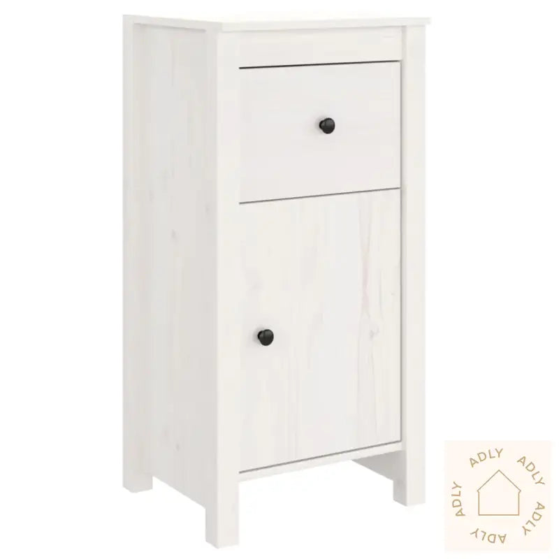Skjenker 2 Stk Hvit 40X35X80 Cm Heltre Furu
