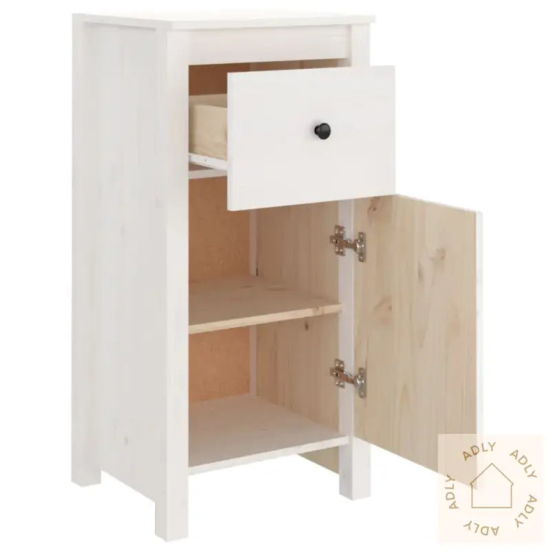 Skjenker 2 Stk Hvit 40X35X80 Cm Heltre Furu