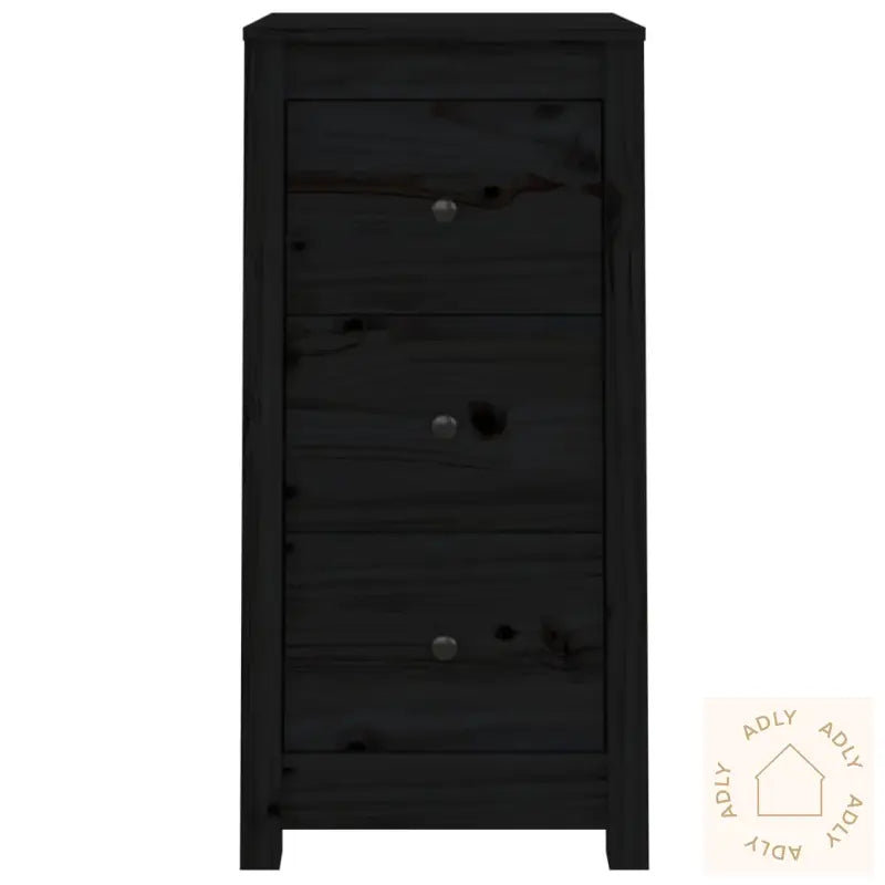 Skjenker 2 Stk Svart 40X35X80 Cm Heltre Furu