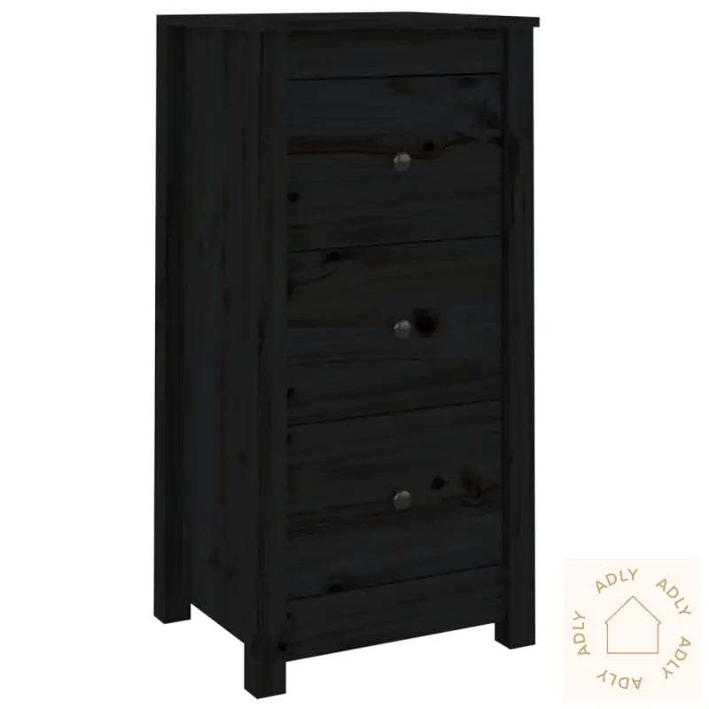 Skjenker 2 Stk Svart 40X35X80 Cm Heltre Furu