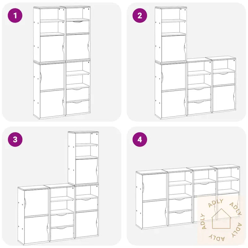 Sideskap 4 Stk Odda 40X24X79 Cm Heltre Furu