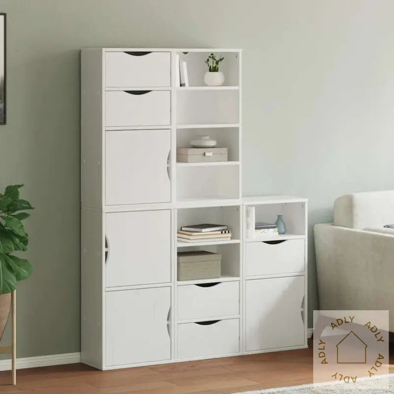 Sideskap 5 Stk Odda Hvit 40X24X79 Cm Heltre Furu