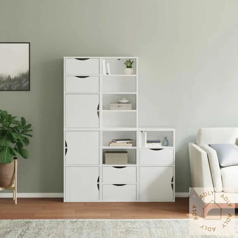 Sideskap 5 Stk Odda Hvit 40X24X79 Cm Heltre Furu