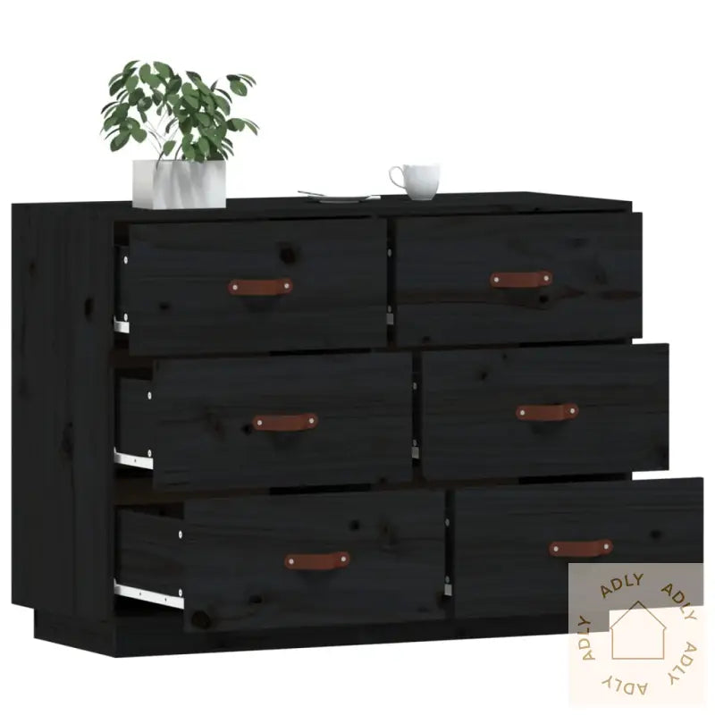 Skjenk Svart 100X40X75 Cm Heltre Furu
