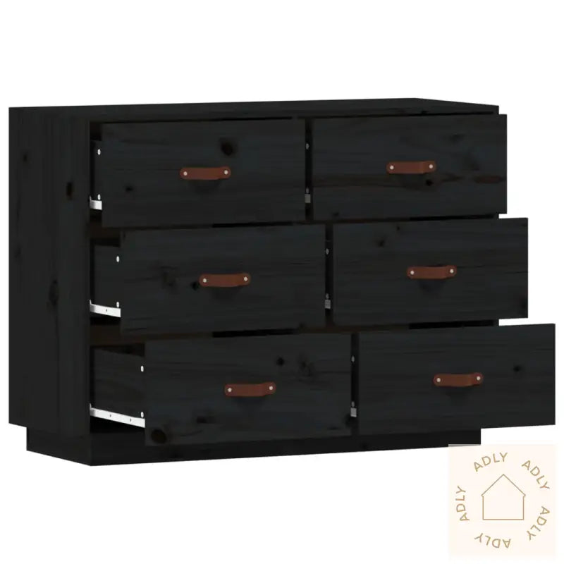 Skjenk Svart 100X40X75 Cm Heltre Furu