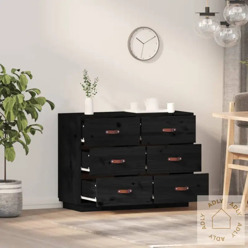 Skjenk Svart 100X40X75 Cm Heltre Furu