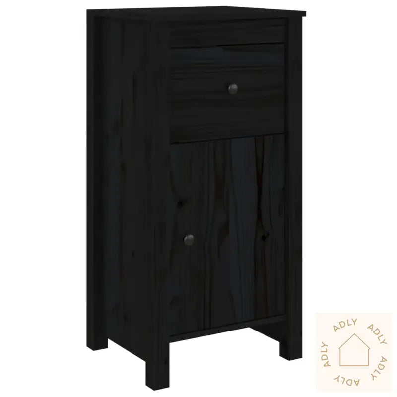 Skjenker 2 Stk Svart 40X35X80 Cm Heltre Furu