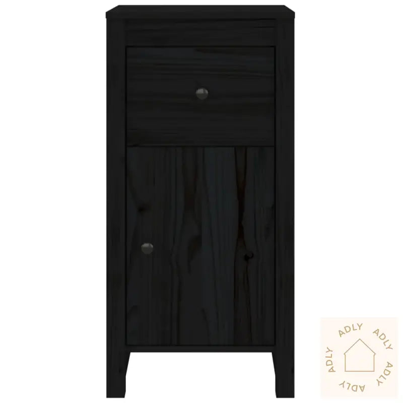Skjenker 2 Stk Svart 40X35X80 Cm Heltre Furu