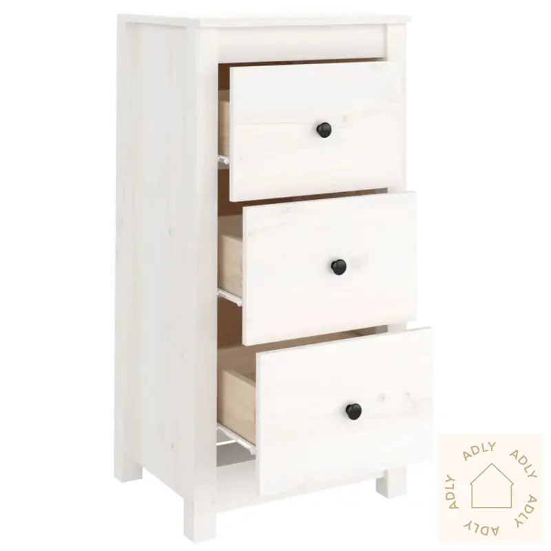 Skjenker 2 Stk Hvit 40X35X80 Cm Heltre Furu