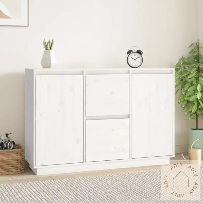 Skjenk Hvit 111X34X75 Cm Heltre Furu