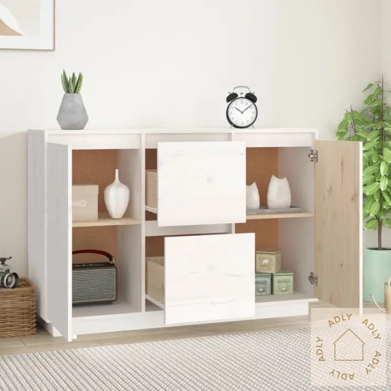 Skjenk Hvit 111X34X75 Cm Heltre Furu