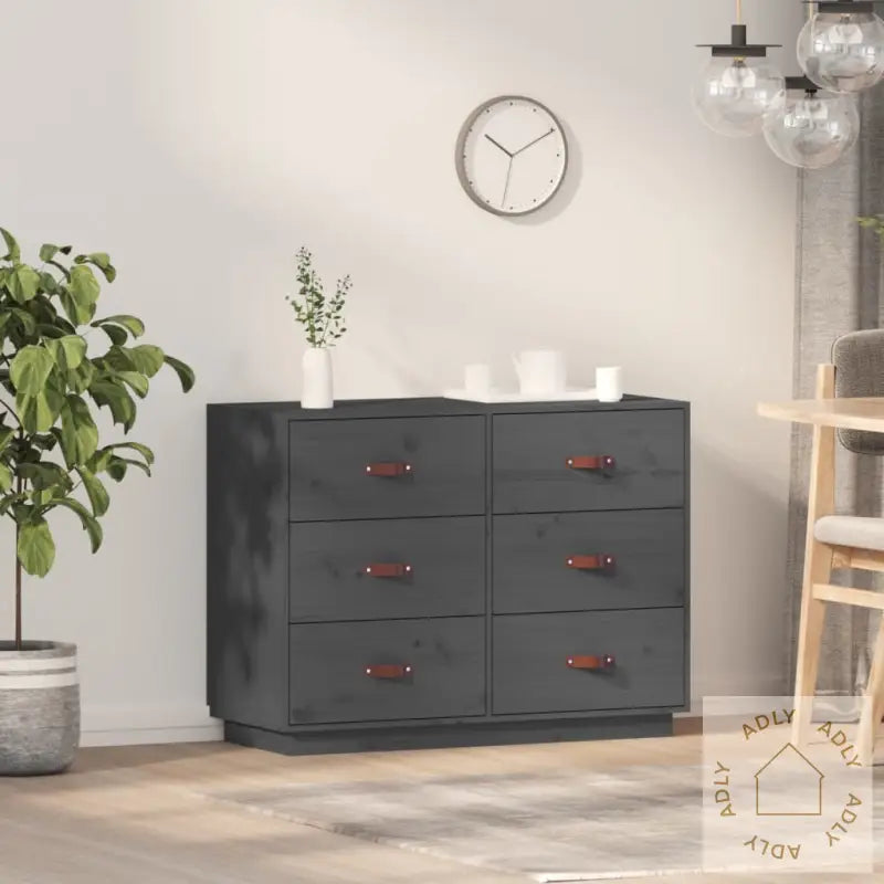 Skjenk Grå 100X40X75 Cm Heltre Furu