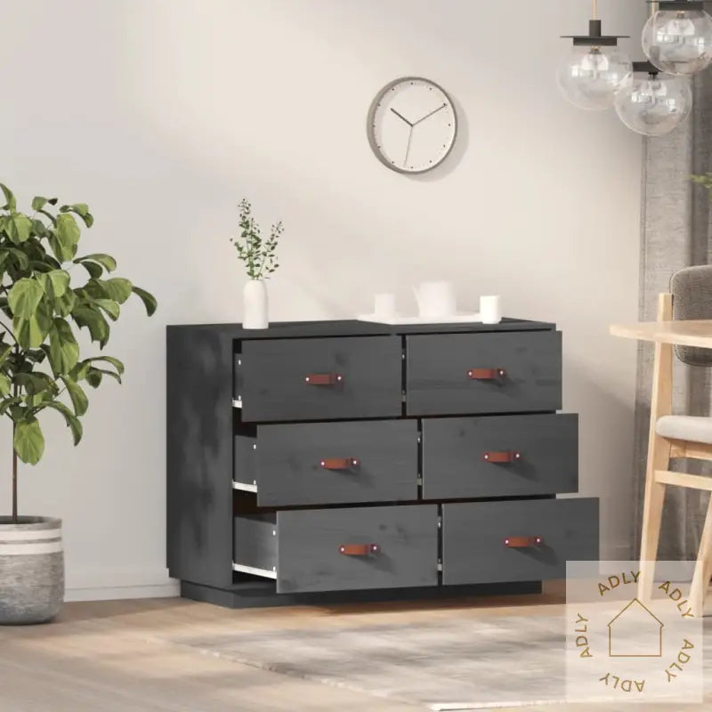 Skjenk Grå 100X40X75 Cm Heltre Furu