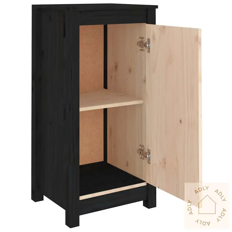 Skjenker 2 Stk Svart 39X35X80 Cm Heltre Furu