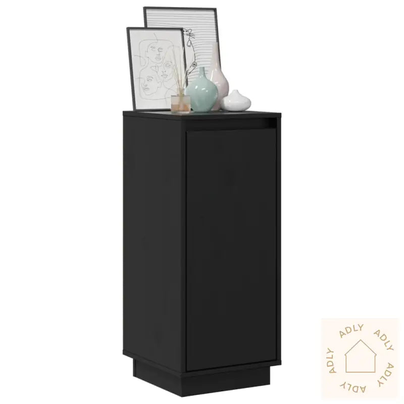 Skjenker 2 Stk Svart 31,5X34X75 Cm Heltre Furu