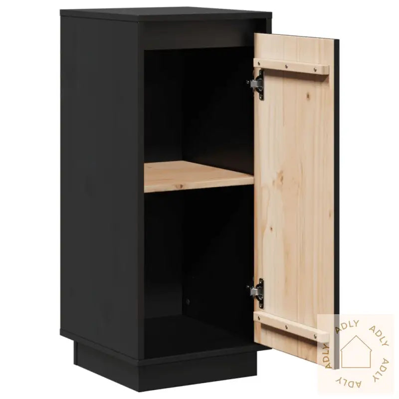 Skjenker 2 Stk Svart 31,5X34X75 Cm Heltre Furu