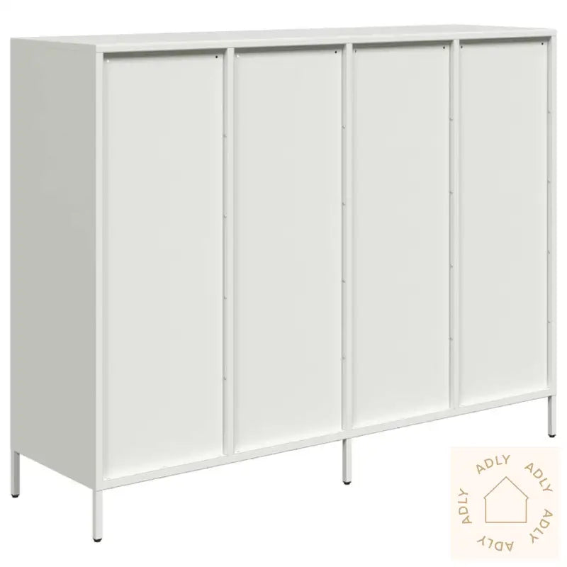 Skjenk Hvit 135X39X103,5 Cm Kaldvalset Stål