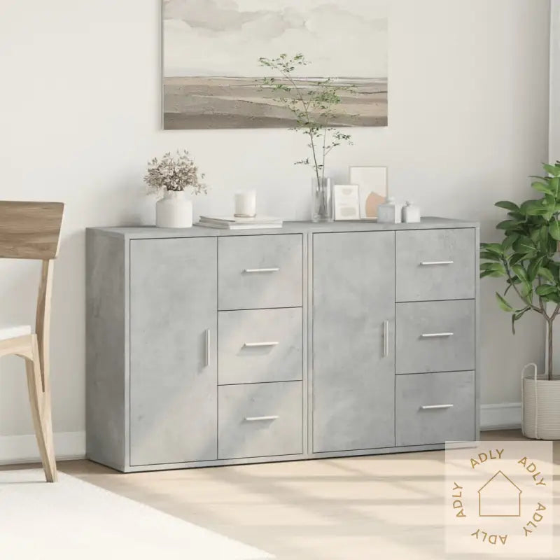 Skjenker 2 Betonggrå 60X31X70 Cm Konstruert Tre
