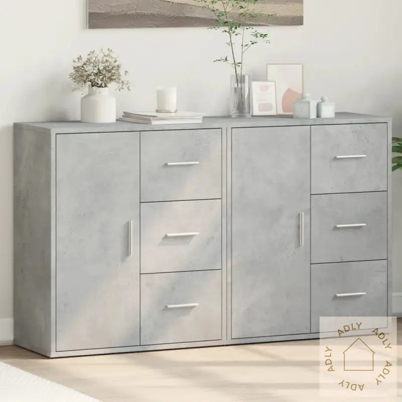 Skjenker 2 Betonggrå 60X31X70 Cm Konstruert Tre