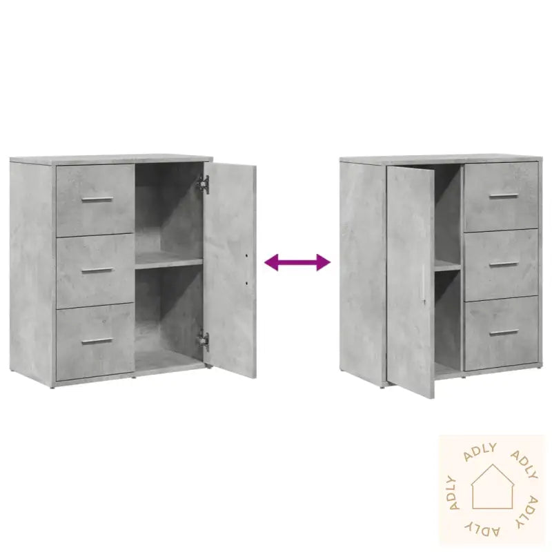Skjenker 2 Betonggrå 60X31X70 Cm Konstruert Tre