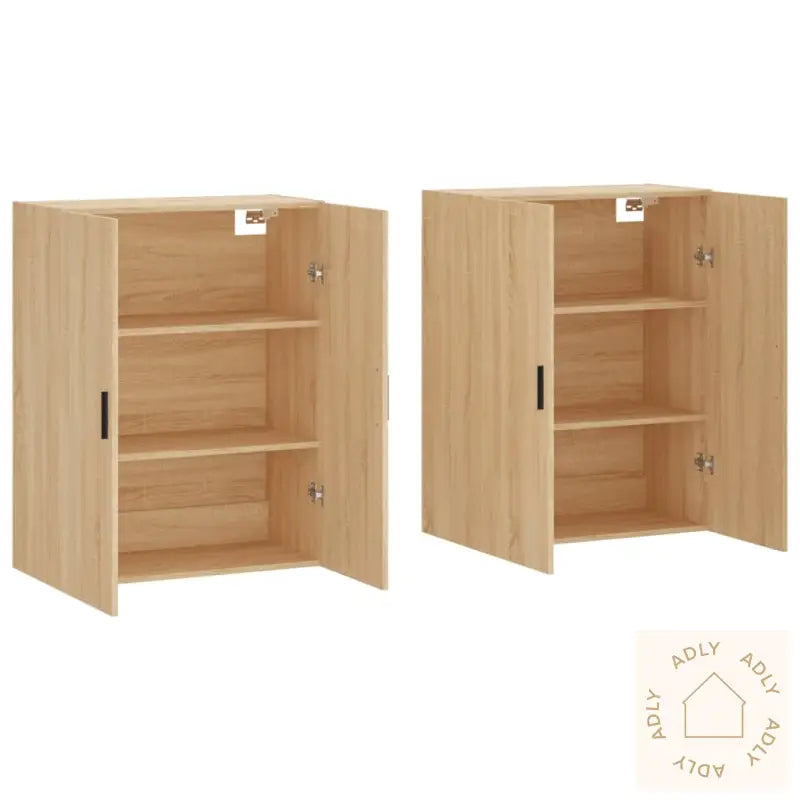 Veggskap 2 Stk Sonoma Eik 69,5X34X90 Cm