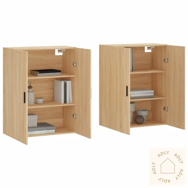 Veggskap 2 Stk Sonoma Eik 69,5X34X90 Cm