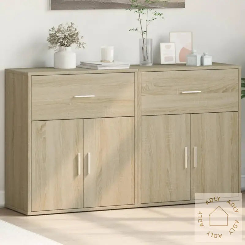 Skjenker 2 Sonoma Eik 60X31X70 Cm Konstruert Tre