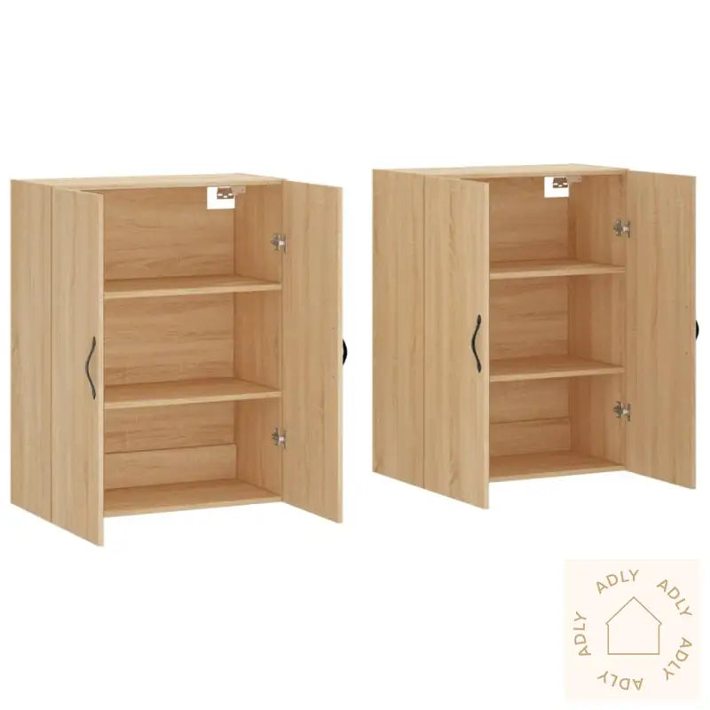 Veggskap 2 Stk Sonoma Eik Konstruert Tre