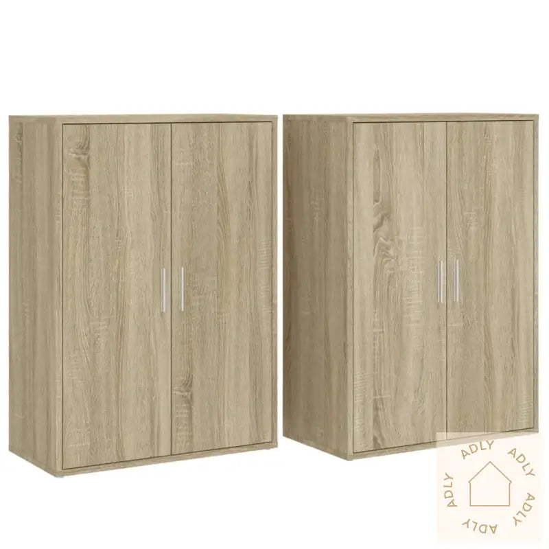 Skjenker 2 Stk Sonoma Eik 60X31X84 Cm Konstruert Tre