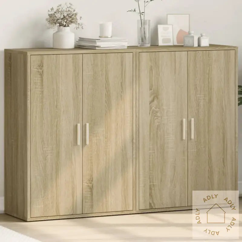 Skjenker 2 Stk Sonoma Eik 60X31X84 Cm Konstruert Tre