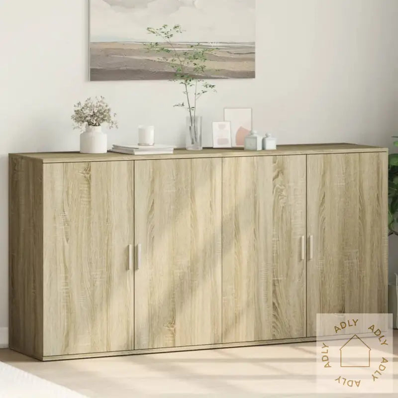 Skjenker 2 Stk Sonoma Eik 79X38X80 Cm Konstruert Tre