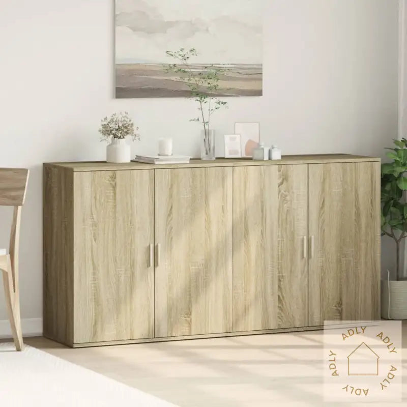 Skjenker 2 Stk Sonoma Eik 79X38X80 Cm Konstruert Tre