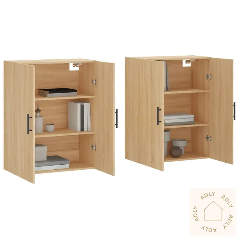 Veggskap 2 Stk Sonoma Eik 69,5X34X90 Cm