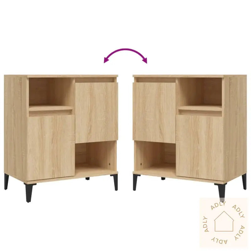 Skjenker 3 Stk Sonoma Eik 60X35X70 Cm Konstruert Tre