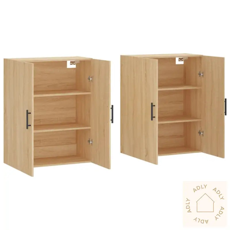 Veggskap 2 Stk Sonoma Eik 69,5X34X90 Cm