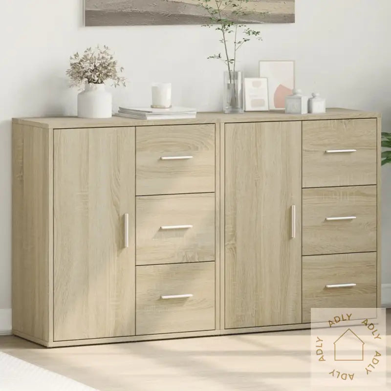 Skjenker 2 Sonoma Eik 60X31X70 Cm Konstruert Tre