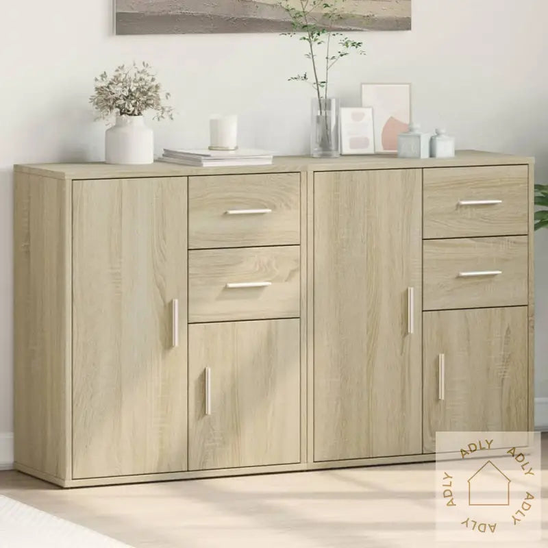 Skjenker 2 Sonoma Eik 60X31X70 Cm Konstruert Tre