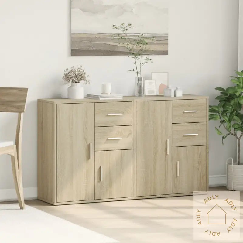 Skjenker 2 Sonoma Eik 60X31X70 Cm Konstruert Tre