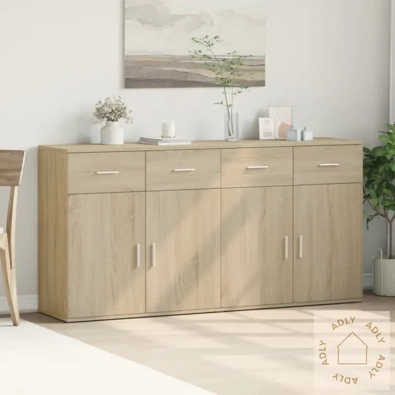 Skjenker 2 Stk Sonoma Eik 79X38X80 Cm Konstruert Tre