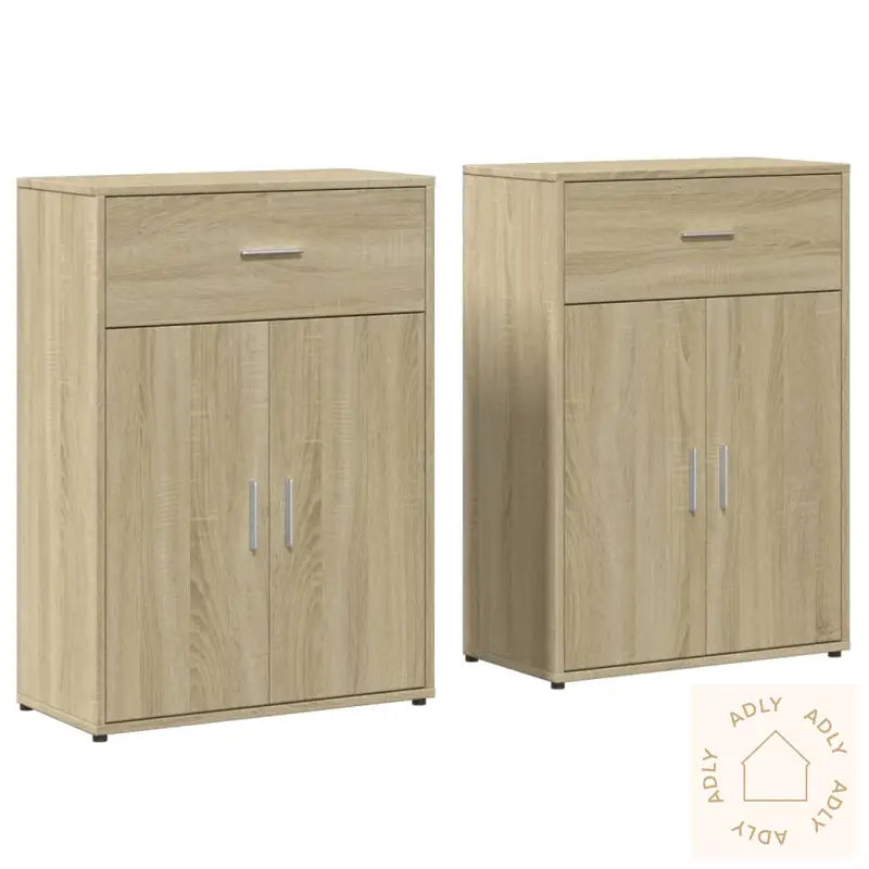 Skjenker 2 Sonoma Eik 60X30X84 Cm Konstruert Tre