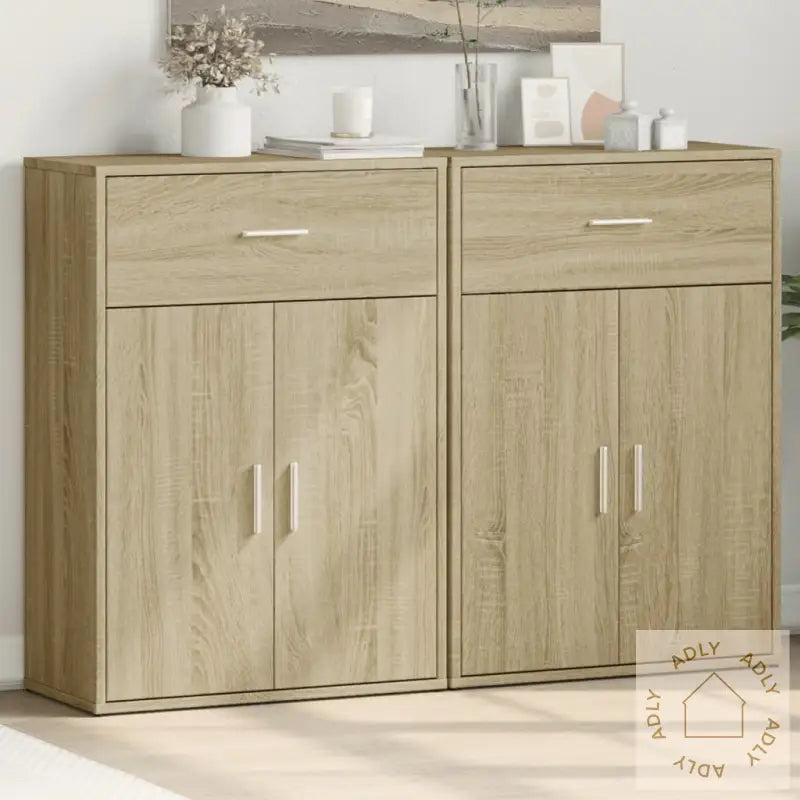 Skjenker 2 Sonoma Eik 60X30X84 Cm Konstruert Tre