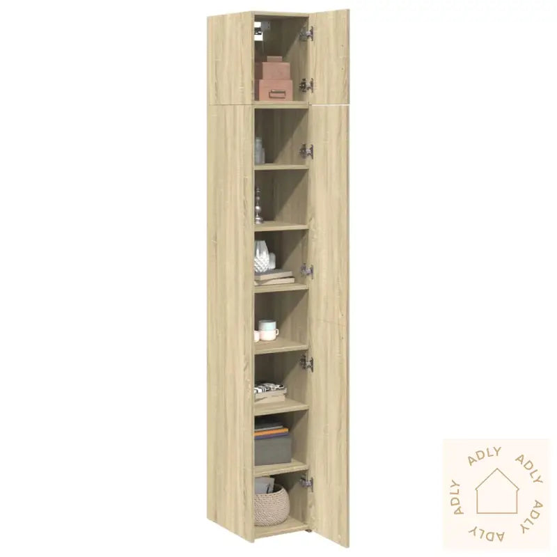 Smalt Oppbevaringsskap Sonoma Eik 30X42,5X225 Cm Konstruert Tre