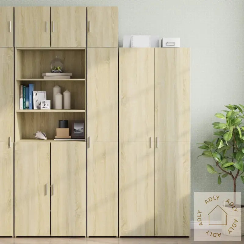 Smalt Oppbevaringsskap Sonoma Eik 30X42,5X225 Cm Konstruert Tre