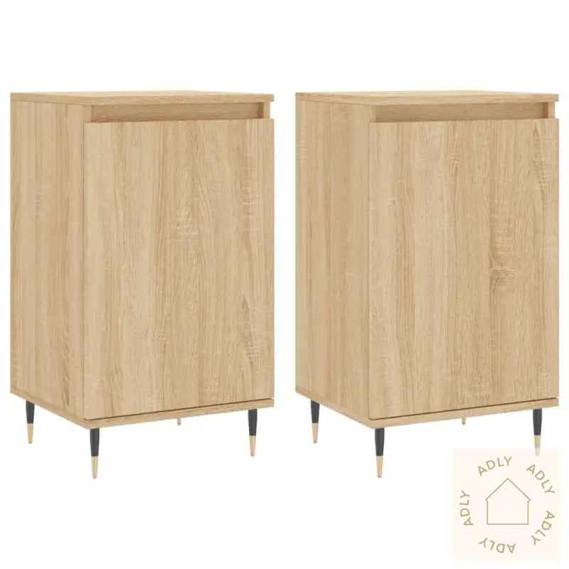 Skjenker 2 Stk Sonoma Eik 40X35X70 Cm Konstruert Tre