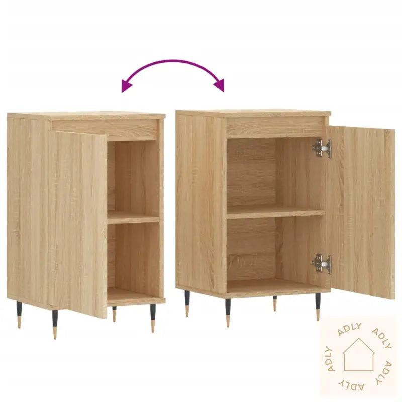 Skjenker 2 Stk Sonoma Eik 40X35X70 Cm Konstruert Tre